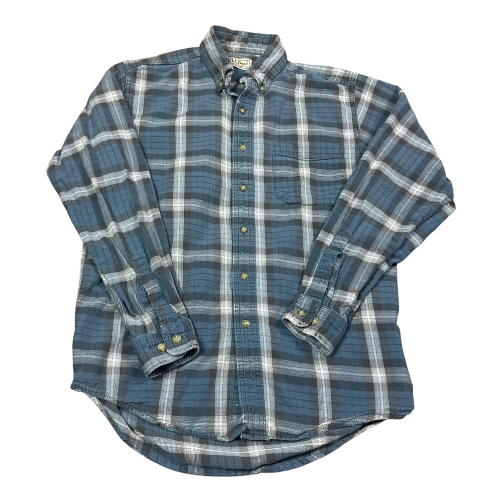 L.L.‎ Bean Cotton Multicolor Casual Button Down Flannel Plaid Shirt Men's Small